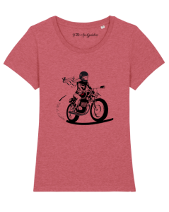 t-shirt motarde rose Fille Au Guidon